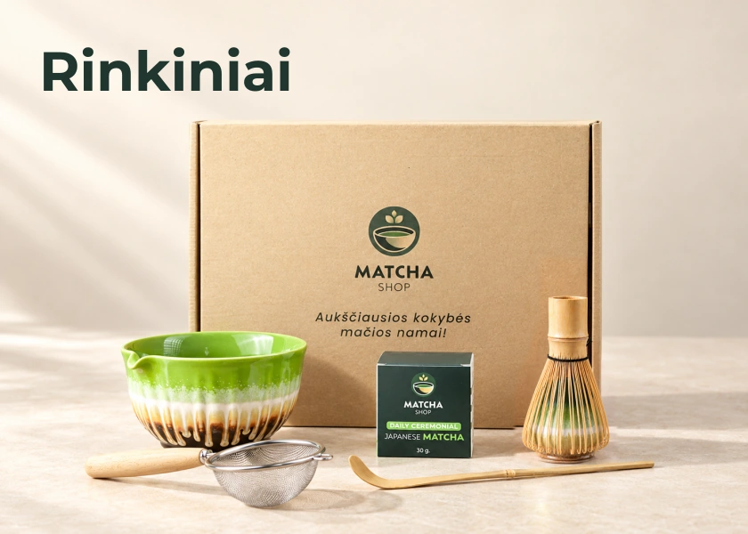 Matcha ruošimo rinkiniai.