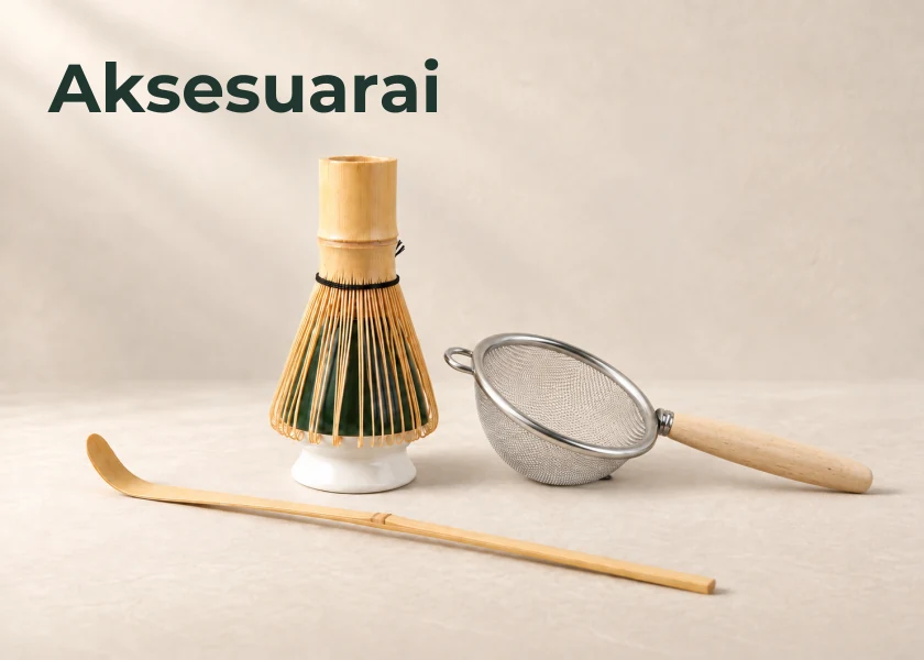 Matcha ruošimo aksesuarai.
